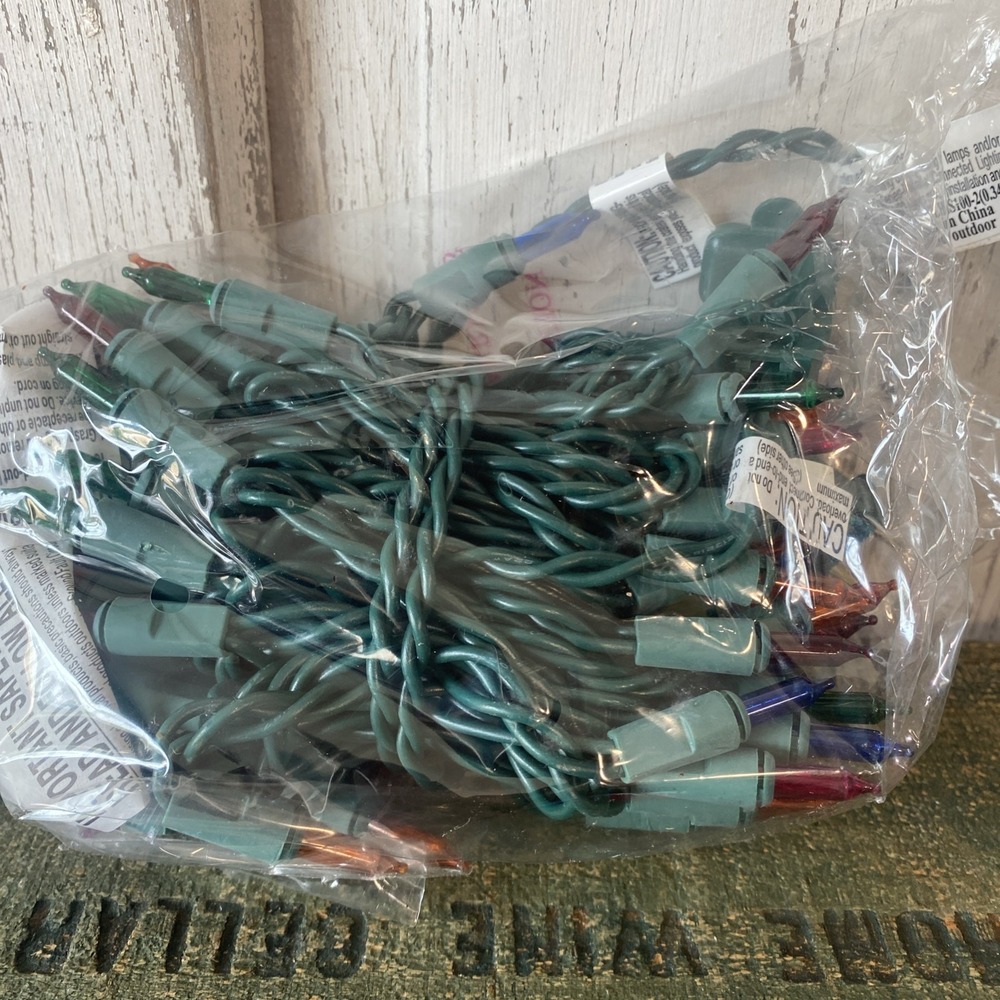 Holiday‎ Time 100 MULTI-COLOR Mini Lights Christmas String Lights Green Wire NEW - Picture 9 of 9
